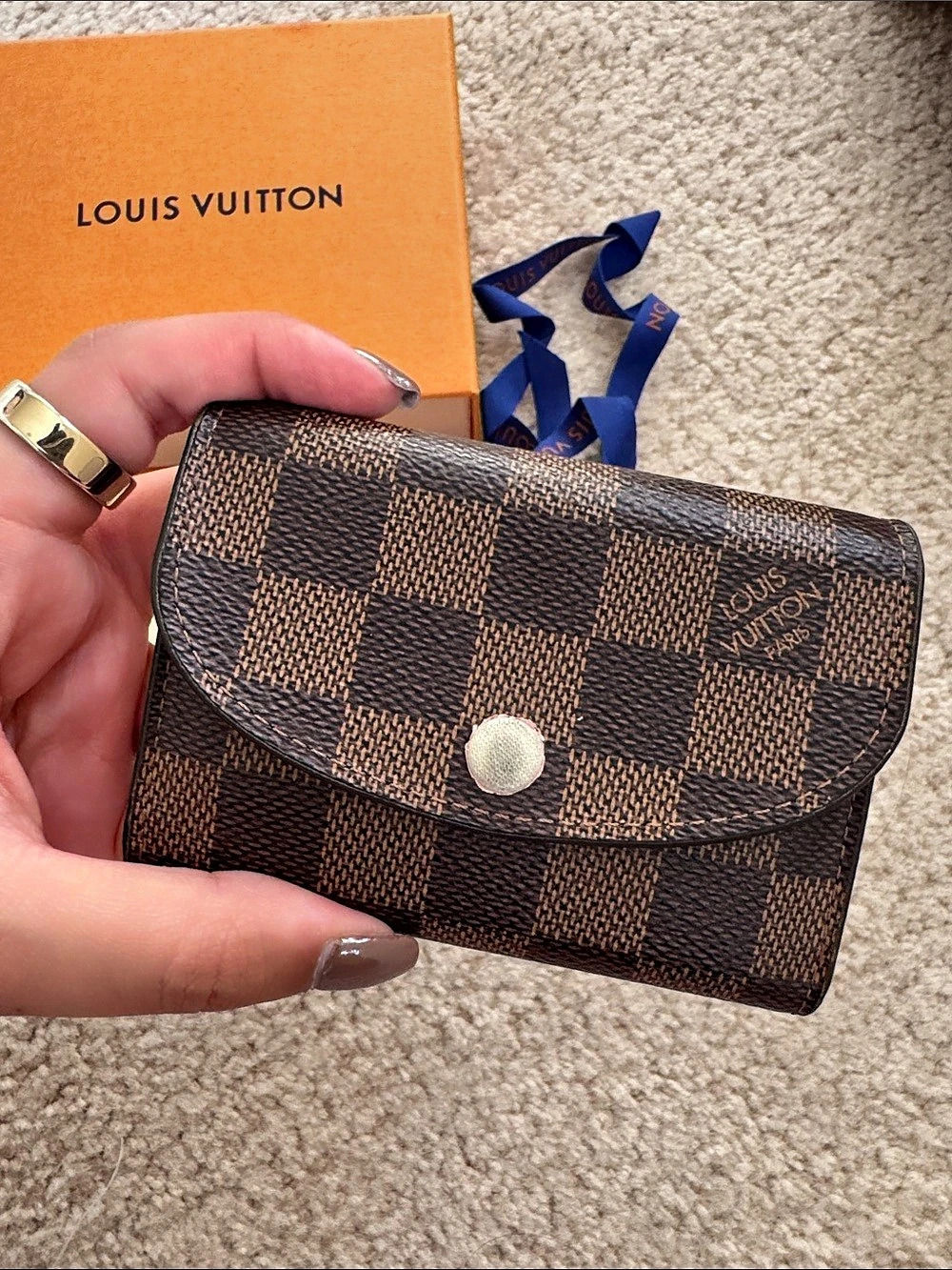 Louis Vuitton Victorine Wallet Damier Ebene Rose Ballerine Brown & Pink
